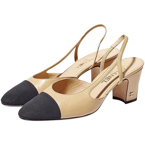 chanel slingback beige and black price|chanel shoes review.